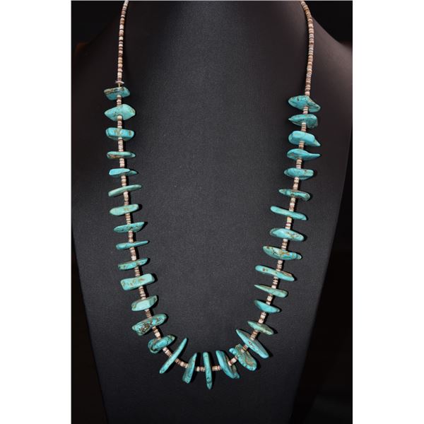 Turquoise Strand Large Flat stones Necklace