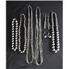 Image 1 : Lot of 5 Necklaces & 2 pair of Earrings: 1)Silver Handstamped Graduated with Earrings, 2) Lot of 2 S