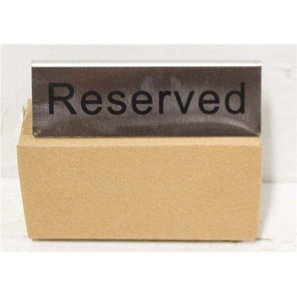 LOT OF 12 NEW OMCAN STAINLESS STEEL RESERVED TABLE