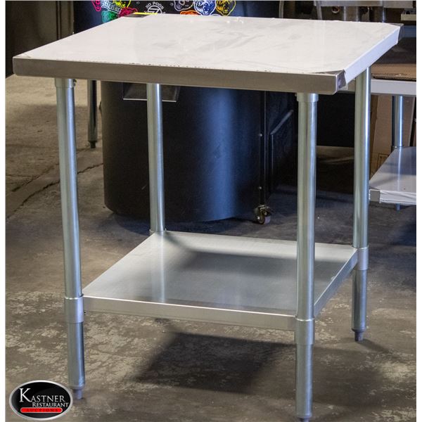 NEW 30" X 30" X 34" STAINLESS STEEL WORKTABLE W/