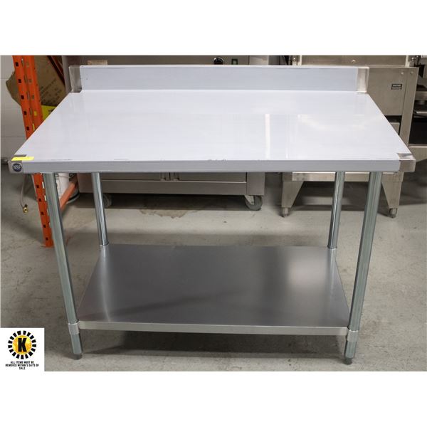 NEW 30" X 48" X 34" STAINLESS STEEL WORKTABLE W/