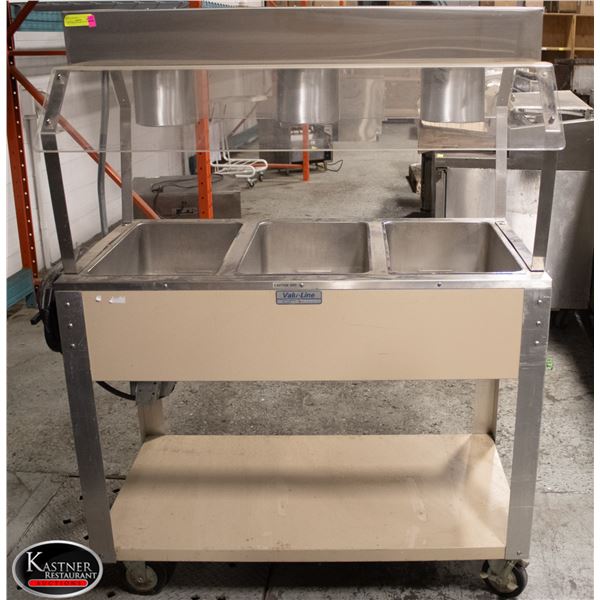 VALU-LINE HUSSMAN 3 WELL BUFFET TABLE W/ CASTORS