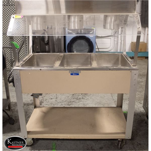 VALU-LINE HUSSMAN 3 WELL BUFFET TABLE W/ CASTORS