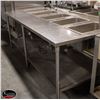 Image 1 : LARGE S/S WORK TABLE W/ 5 DROP IN FOOD WARMERS