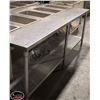 Image 2 : LARGE S/S WORK TABLE W/ 5 DROP IN FOOD WARMERS