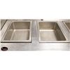 Image 3 : LARGE S/S WORK TABLE W/ 5 DROP IN FOOD WARMERS