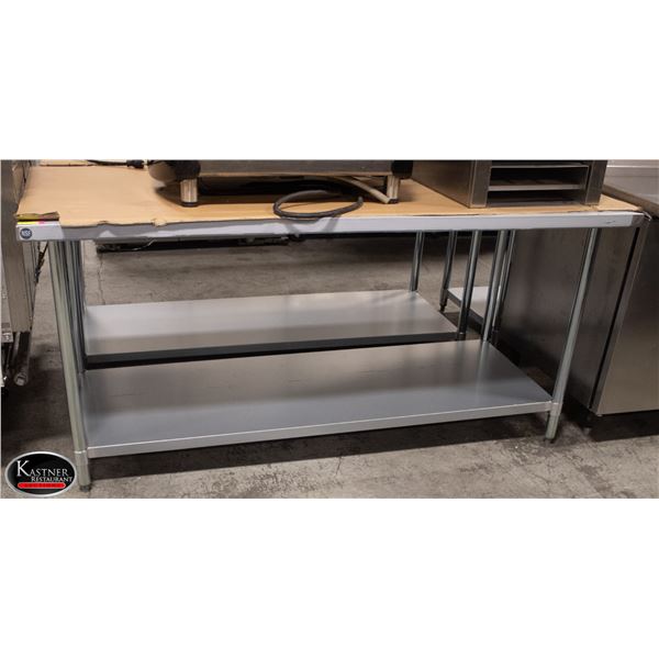NEW 30" X 72" X 34" STAINLESS STEEL WORKTABLE W/