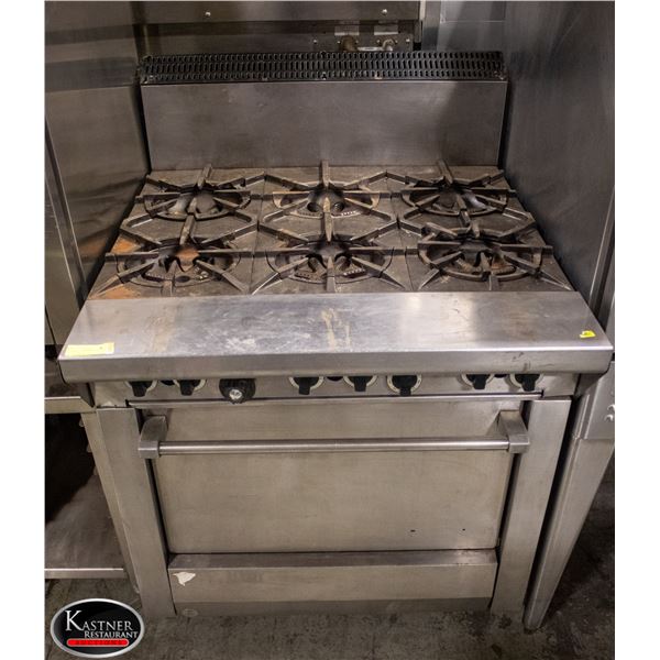 GARLAND 6 BURNER NATURAL GAS RANGE W/ OVEN