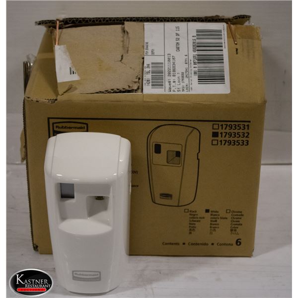 6 RUBBER MAID MICRO BURST 3000 LCD DISPENSERS