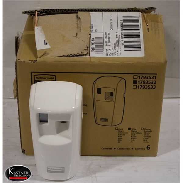 6 RUBBER MAID MICRO BURST 3000 LCD DISPENSERS