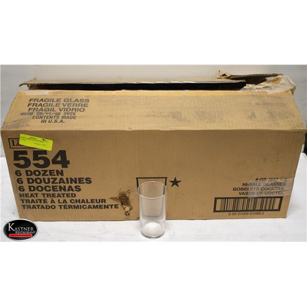 6 DOZEN LIBBEY 8OZ HIGHBALL GLASSES