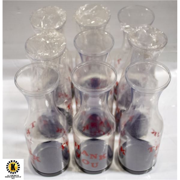 9 NEW PLASTIC TIP JARS