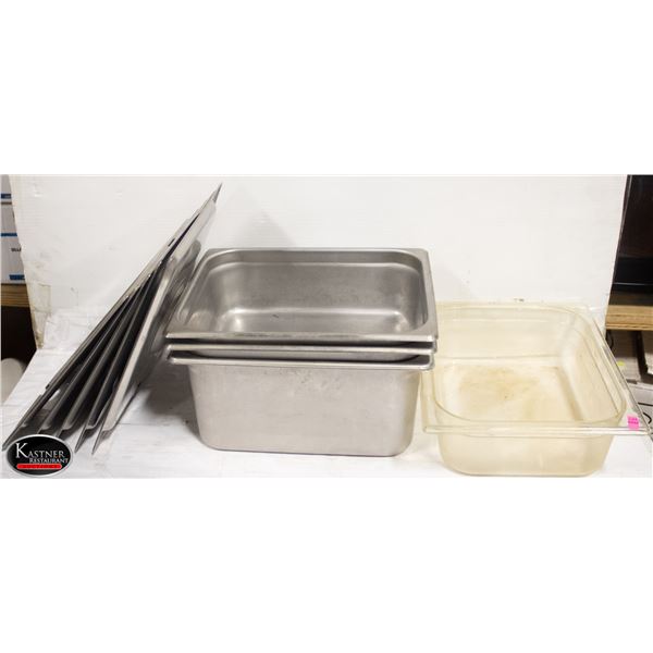 4 ASSORTED INSERTS W/ LIDS