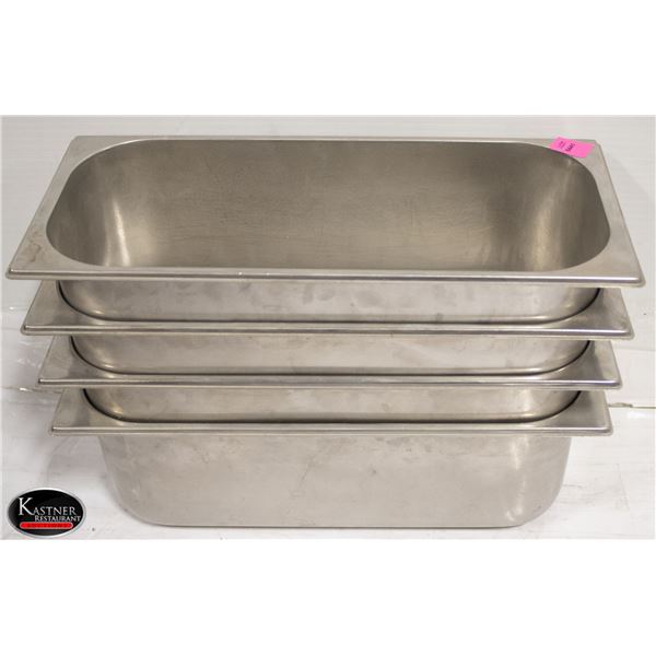 4 STAINLESS STEEL 1/3 INSERTS 5" DEEPTH