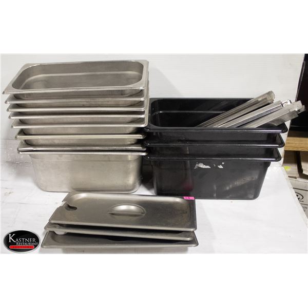 11 LOT OF ASSORTED INSERTS W/ 3 LIDS