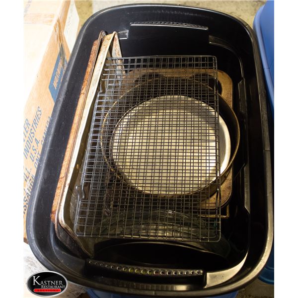 CONTAINER 1--ASSORTED BAKEWARE, COOKIE SHEETS