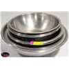 Image 1 : 8 ASSORTED LARGE S/S MIXING BOWLS