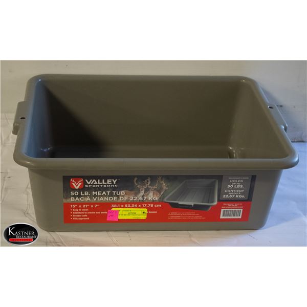 NEW 50LBS GREY DEEP MEAT TOTE