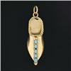 Image 3 : Collectible 14k Gold Genie Shoe Slipper w/ Cabochon Turquoise Charm Pendant
