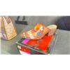 Image 8 : SIZE 10 COWBOY MULES IN CHEMIN DE FER DESIGN AND RUSSIAN RED GOLF SHOES WITH A BROWN