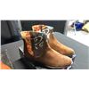 Image 2 : SIZE 8.5 SORCERY CASUAL ANKLE BOOTIES, RUSSIAN RED LACE UP ANKLE BOOTIES, CHEMIN DE FER COWBOY MULES