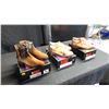 Image 1 : SIZE 8 SORCERY CASUAL ANKLE BOOTIES, CHEMIN DE FER GOLF SHOES, RUSSIAN RED WITH PIPING GOLF SHOES
