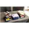 Image 1 : SIZE 10.5 GRAND CANAL VENICE GOLF SHOES, BLUE ABSTRACT GOLF SANDALS, ICON ALBERTO VARGAS PURSE