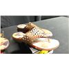 Image 2 : SIZE 11 EVERYDAY SORCERY FLAT BUCKLE THONGS, CHEMIN DE FER FLAT BUCKLE THONGS, ROSETTO LASER CUT