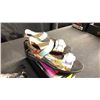 Image 2 : SIZE 10.5 1930'S GOLF SANDALS AND ST. ANDREWS GOLF SANDALS WITH A BLUE ABSTRACT BABY HOBO BAG