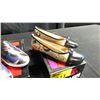 Image 2 : SIZE 9 OLIVE BALLET FLATS, BLUE ABSTRACT LEATHER LOAFERS, NIGHT BALLET FLATS WITH SOLID CAP TOE