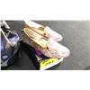 Image 2 : SIZE 7 EVERYDAY SORCERY DRIVING MOCCASINS, STREAM LINED SMOKING SLIPPERS, BLUE ABSTRACT SMALL