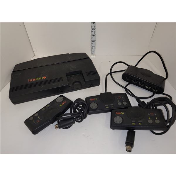 Vintage Turbo Grafx 16 Console with 3 Controllers + Controller Hub