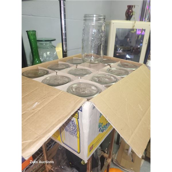 Lot of 12 Harvest 1 Litre Canning Jars - No Lids