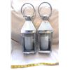 Image 1 : Pair Of Candle Lanterns With Battery Operated Candles