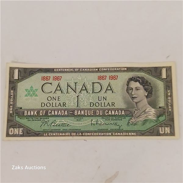 1867-1967 Canada $1 Banknote - No Serial Number