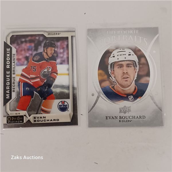 Lot of 2 Evan Bouchard Rookie Cards - Marquee & UD Portraits