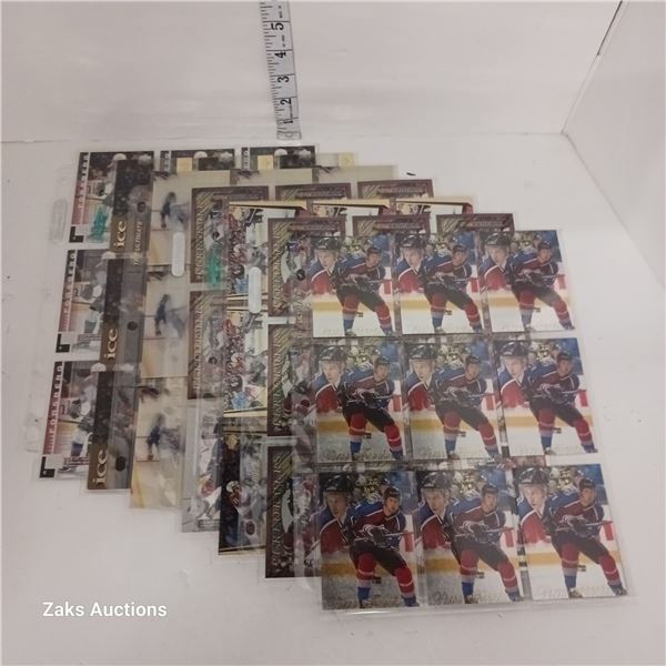 Large Lot of Peter Forsberg Cards in Sheets