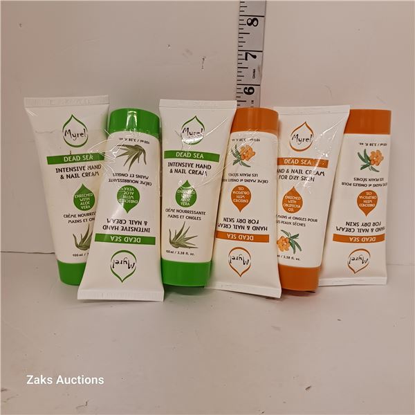 Lot of 6 New Myrel Dead Sea Hand & Nail Cream