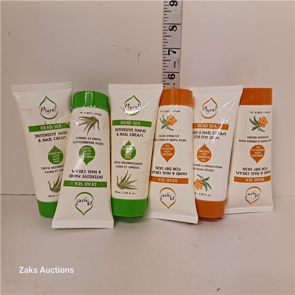 Lot of 6 New Myrel Dead Sea Hand & Nail Cream