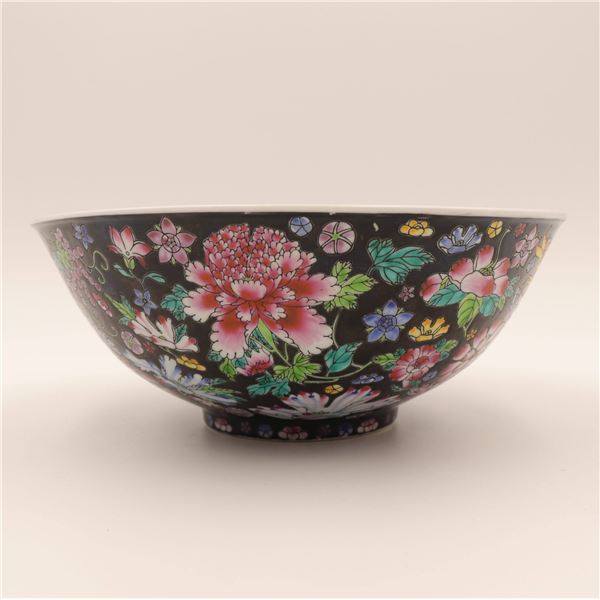 Famille Rose Black Big Bowl