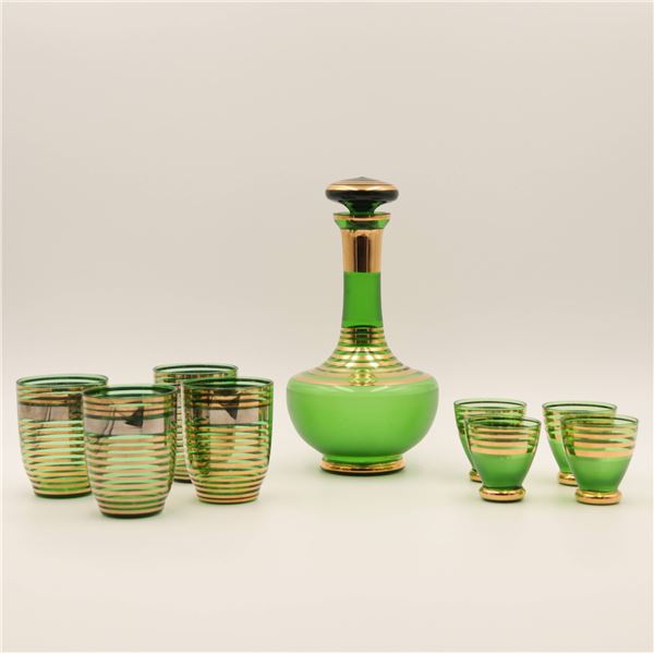 Liquor Set - Green and Gold