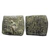 Image 1 : Ancient India, Indo-Greek, Apollodotus I (c. 180-160 BC), Square Copper Quadruple Unit, 8.76gms