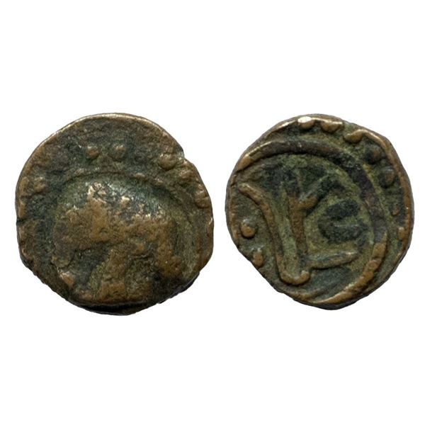 Hindu Medieval, Saurashtra Region, Chudasama, Copper Unit, 3.84gms