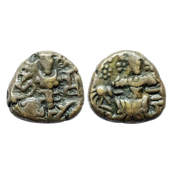 .Hindu Medieval, Kashmir Rajas, Harsha Deva (c. 1089-1101 AD), Copper Drachma, 5.51gms