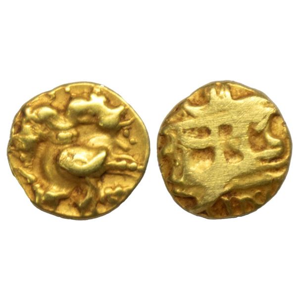 Medieval India, Vijaynagar Kingdom, Achyutadeva Raya (c. 1529-1542 AD), Gold 1/2 Varaha, 1.65gms
