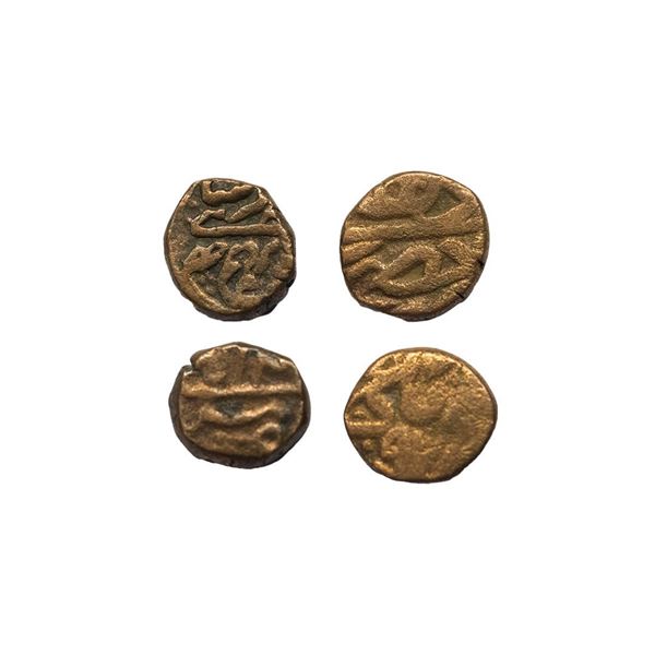 Akbar (963-1014 / 1556-1605 AD), Copper Chahram Hissa (¼) & 1/8 Tanka (2 coins)