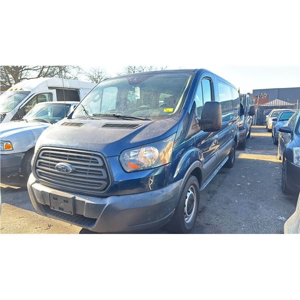 2018 FORD TRANSIT 150, 3DR 8 PASS VAN, BLUE, VIN 1FMZK1ZM6JKB12252