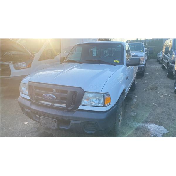 2009 FORD RANGER, 2DR PICKUP, WHITE, VIN 1FTYR10D39PA48646