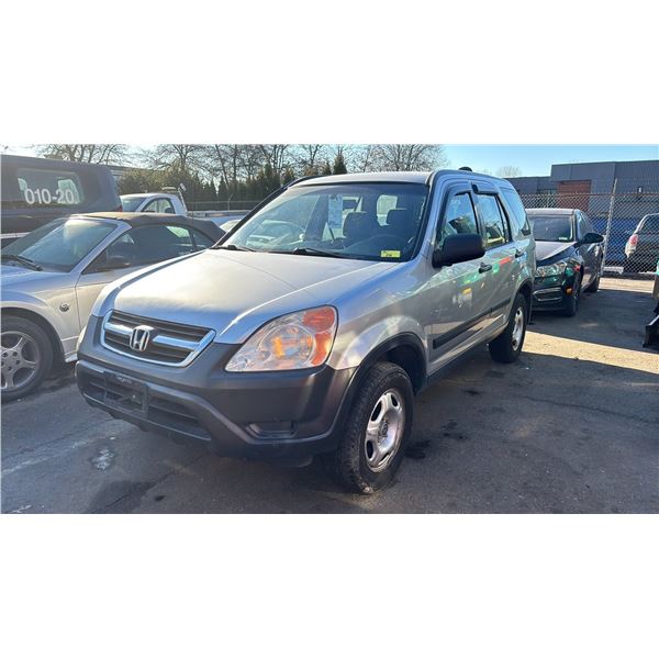 2004 HONDA CR-V, 4DRSW, GREY, VIN JHLRD78414C803662