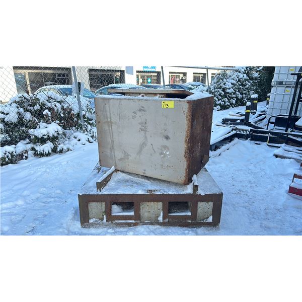 26.5" W X 27"D X 37"H INDUSTRIAL COMBINATION SAFE *OPEN/NO COMBINATION* & A 48"W X 47"D X 14.5"H